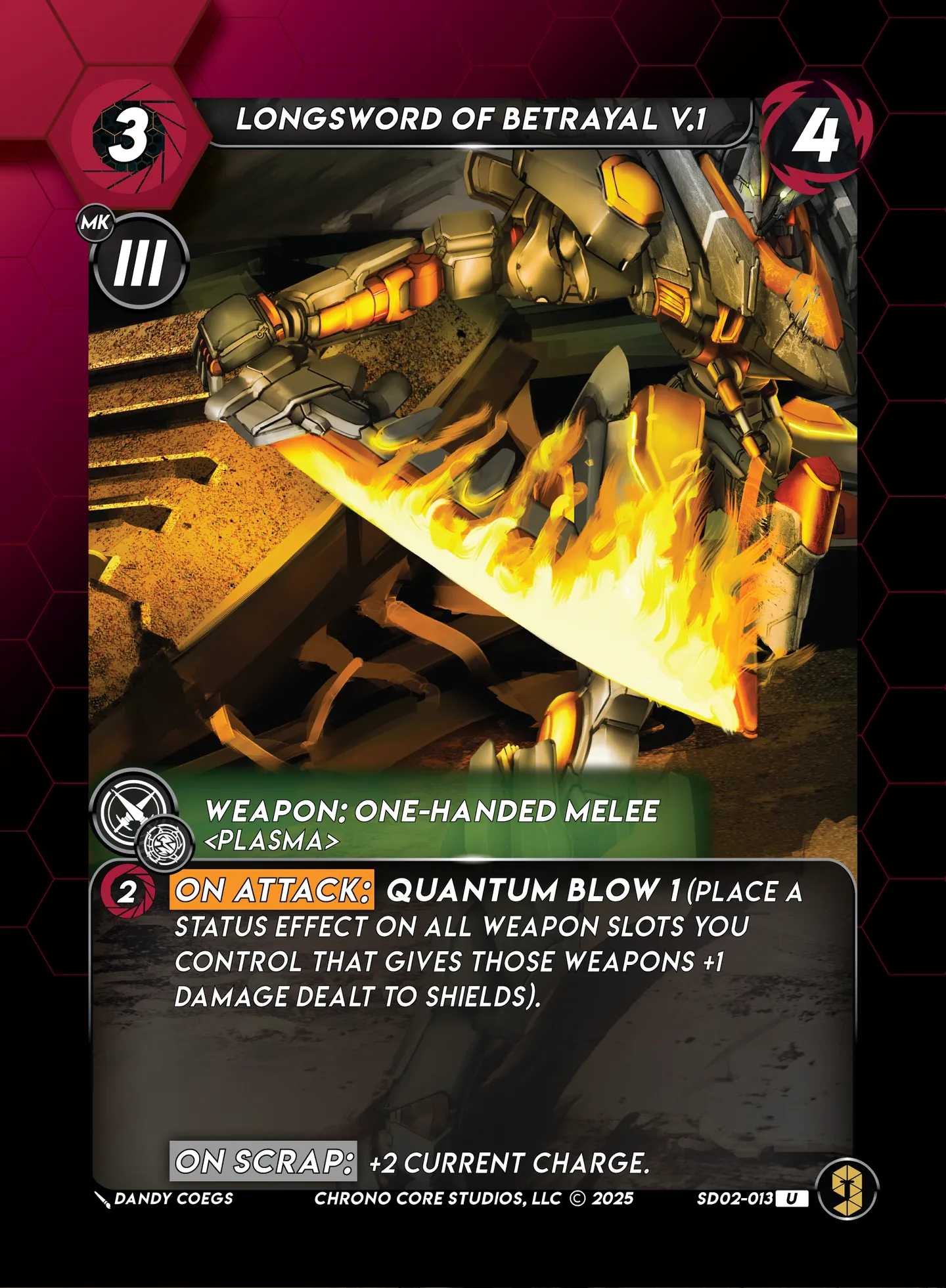 Longsword of Betrayal V.1 — Righteous Resolve Structure Deck — Chrono Core