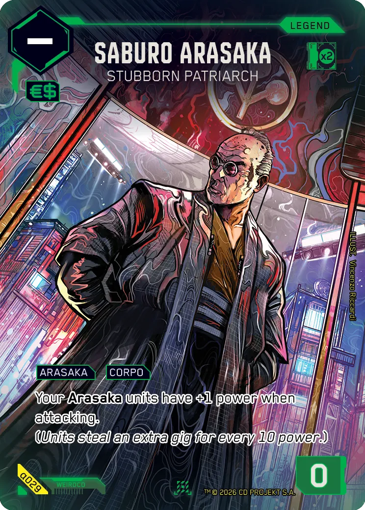 Saburo Arasaka - Stubborn Patriach — Alpha Kit Set — Cyberpunk TCG