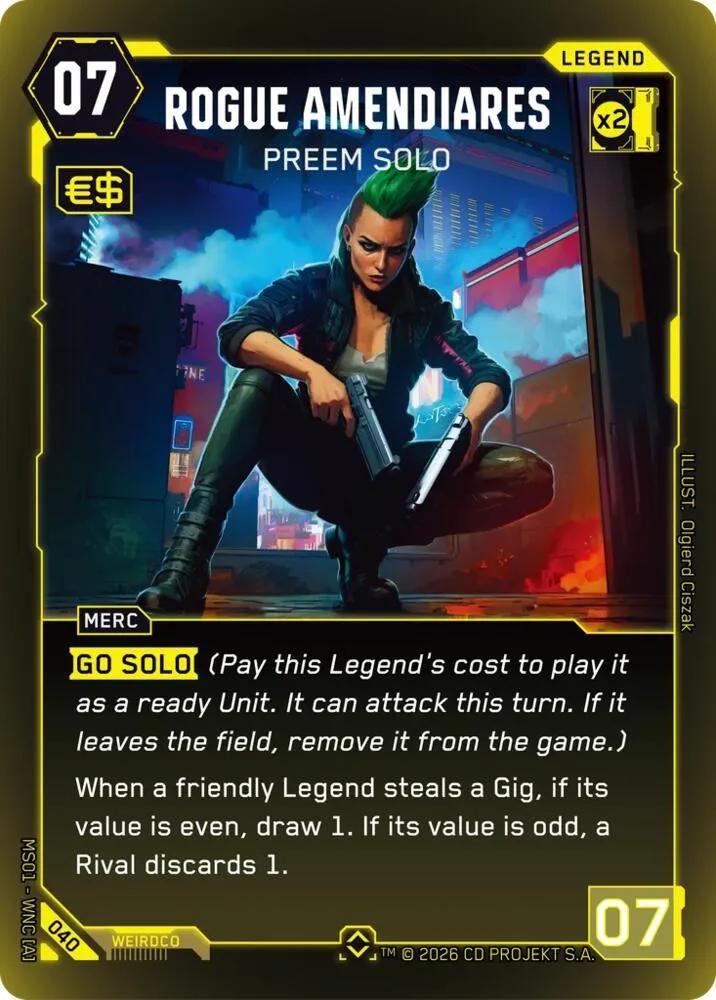 Rogue Amendiares - Preem Solo — Welcome to Night City - Retail — Cyberpunk