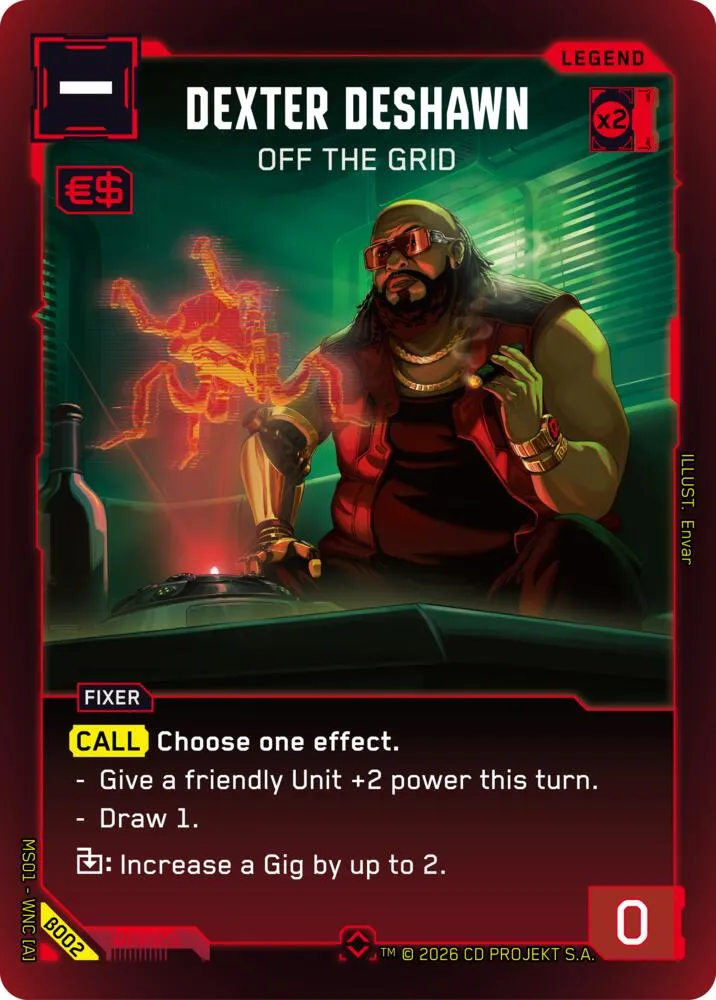 Dexter DeShawn - Off the Grid from Welcome to Night City - Beta - Cyberpunk TCG