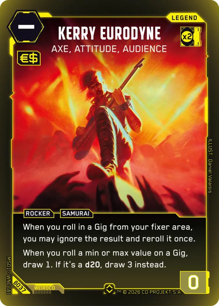 Kerry Eurodyne - Axe, Attitude, Audience — Welcome to Night City - Beta — Cyberpunk TCG