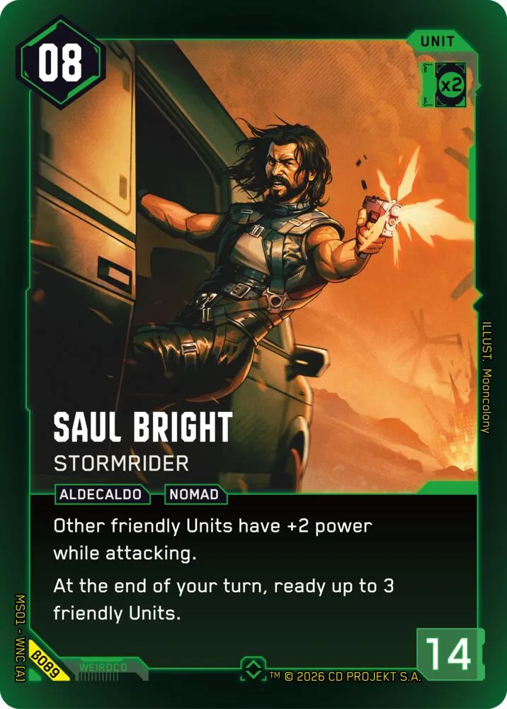 Saul Bright - Stormrider — Welcome to Night City - Beta — Cyberpunk TCG