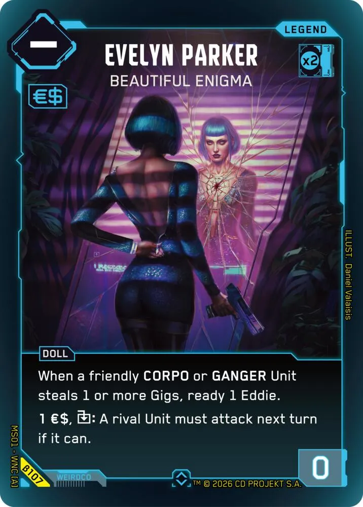 Evelyn Parker - Beautiful Enigma from Welcome to Night City - Beta - Cyberpunk TCG