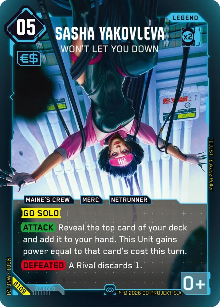 Sasha Yakovleva - Won't Let You Down — Welcome to Night City - Beta — Cyberpunk TCG