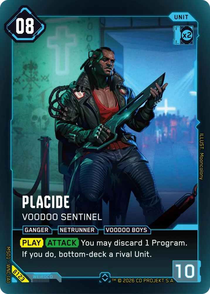 Placide - Voodoo Sentinel — Welcome to Night City - Beta — Cyberpunk TCG