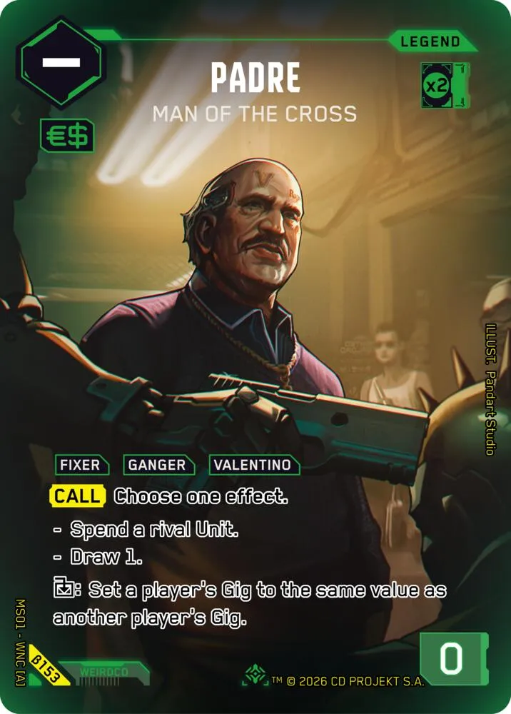 Padre - Man of the Cross from Welcome to Night City - Beta - Cyberpunk TCG