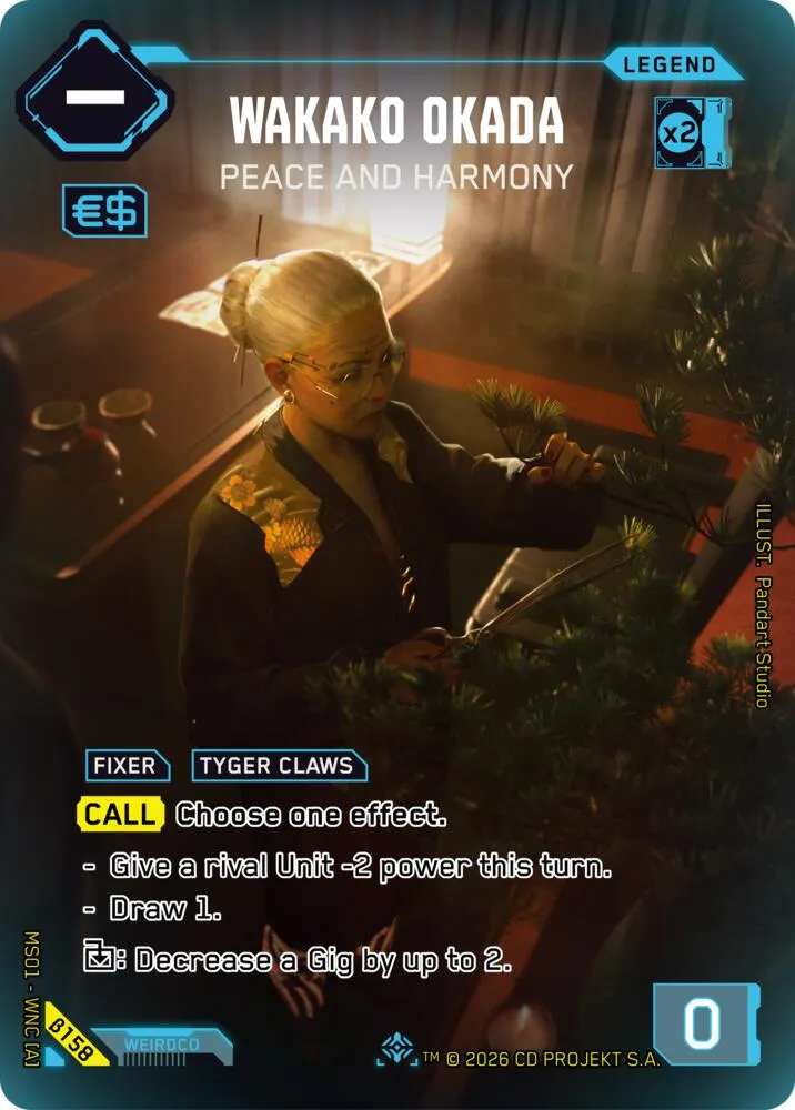 Wakako Okada - Peace and Harmony — Welcome to Night City - Beta — Cyberpunk TCG