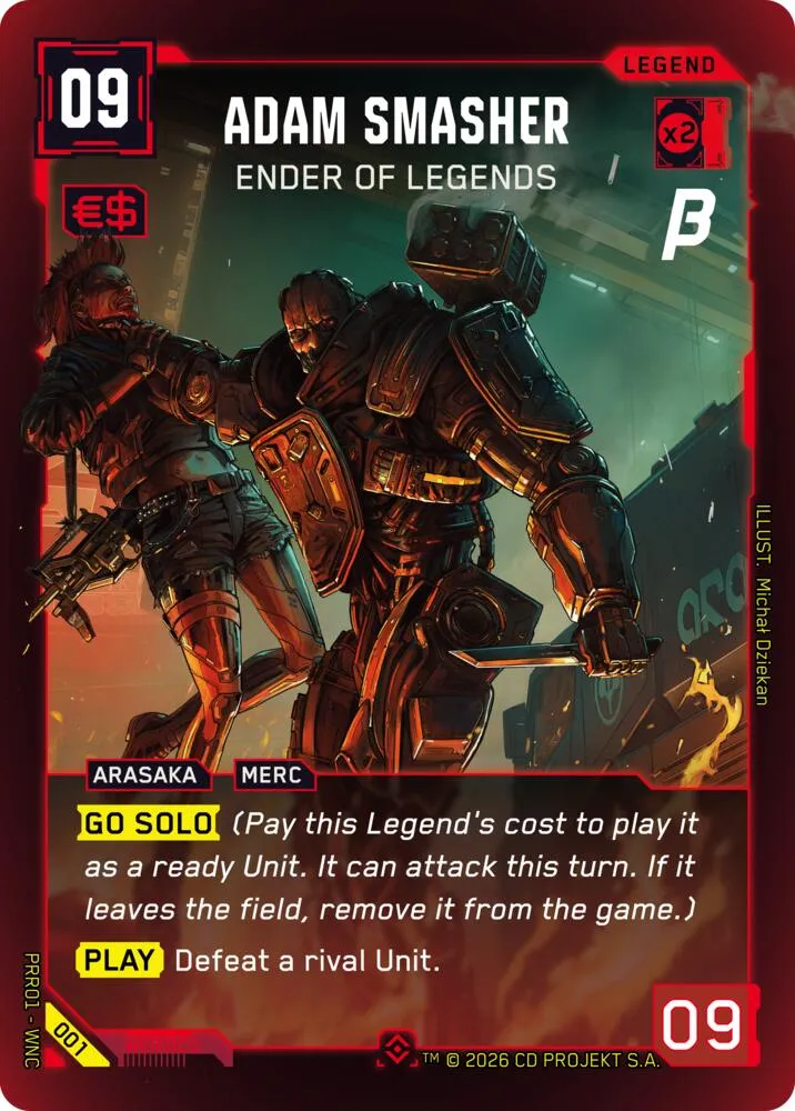 Adam Smasher - Ender of Legends — Pre-Release Beta — Cyberpunk TCG