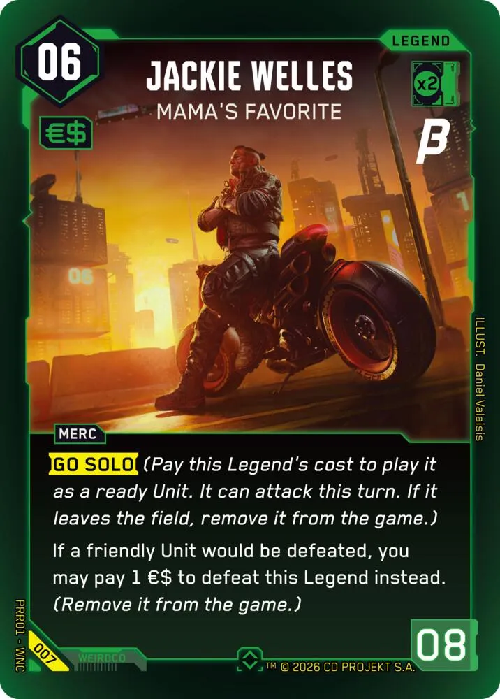 Jackie Welles - Mama's Favorite from Pre-Release Beta - Cyberpunk TCG