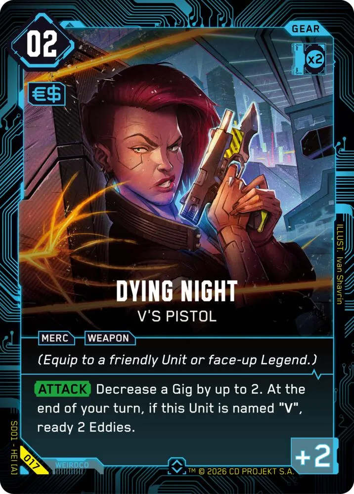 Dying Night - V's Pistol — The Heist - Retail Starter Deck — Cyberpunk