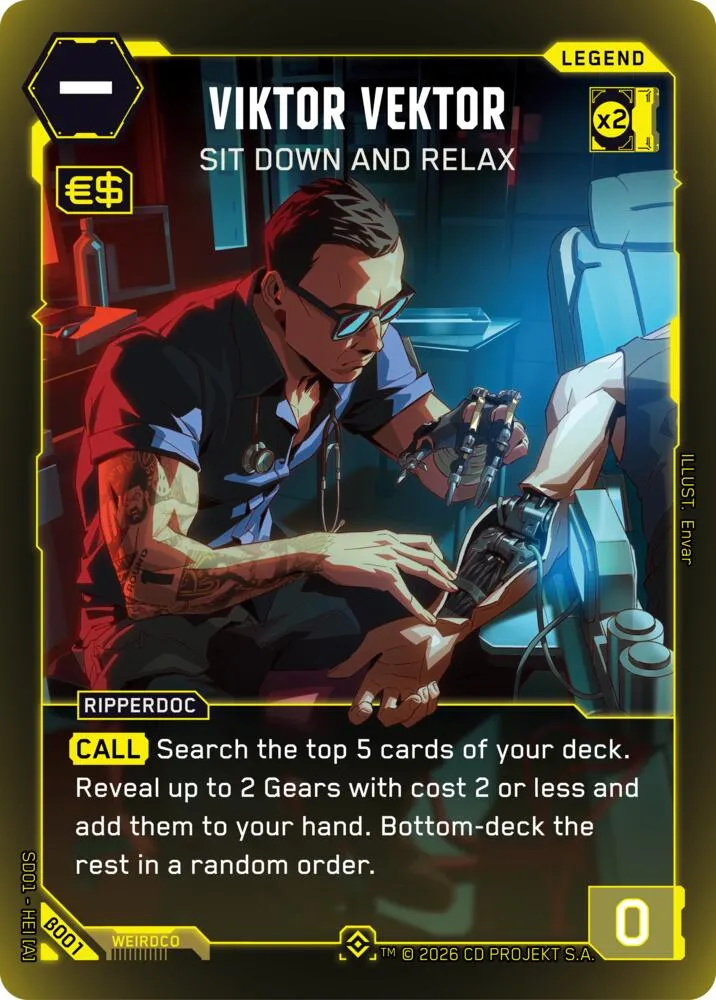 Viktor Vektor - Sit Down and Relax — The Heist - Beta Starter Deck — Cyberpunk TCG