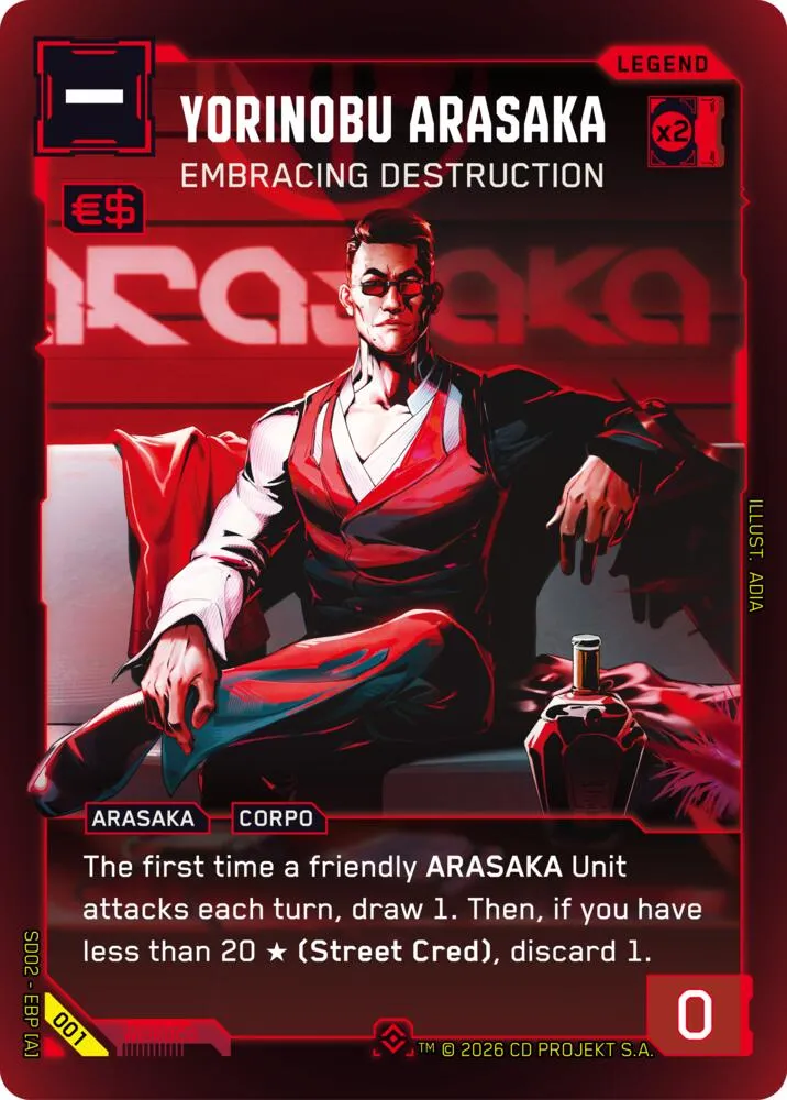 Yorinobu Arasaka - Embracing Destruction — Embracing Power - Retail Starter Deck — Cyberpunk