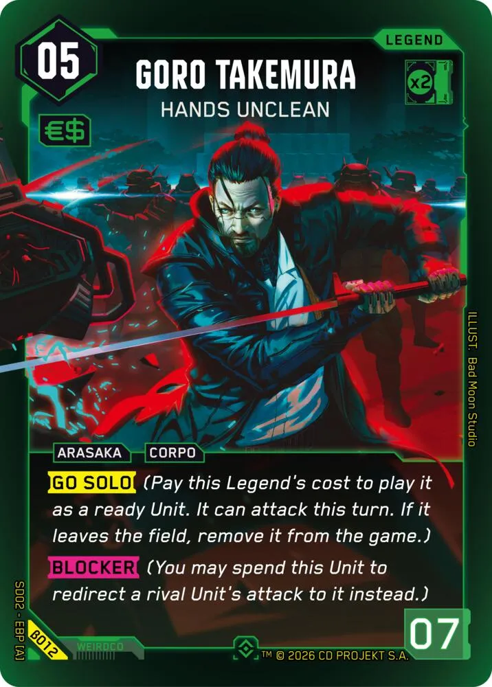 Goro Takemura - Hands Unclean — Embracing Power - Beta Starter Deck — Cyberpunk