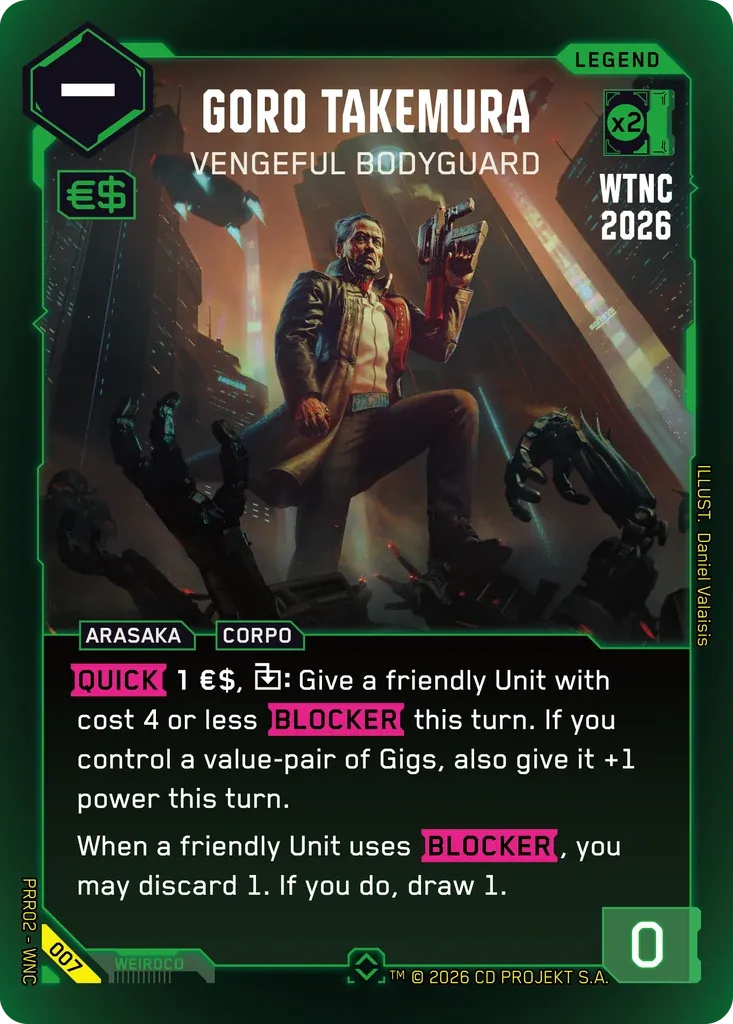 Goro Takemura - Vengeful Bodyguard — Pre-Release Retail — Cyberpunk TCG