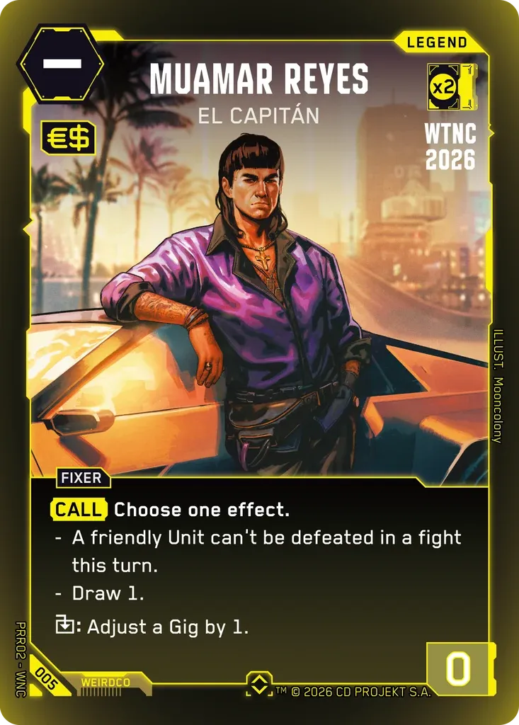 Muamar Reyes - El Capitan from Pre-Release Retail - Cyberpunk TCG