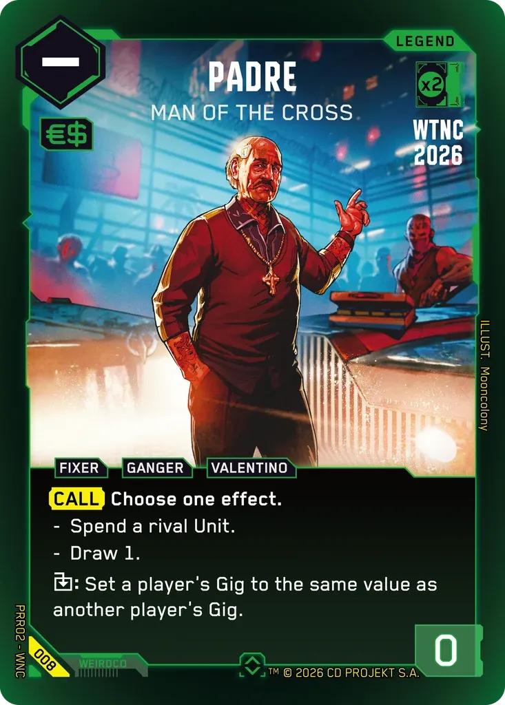 Padre - Man of the Cross from Pre-Release Retail - Cyberpunk TCG