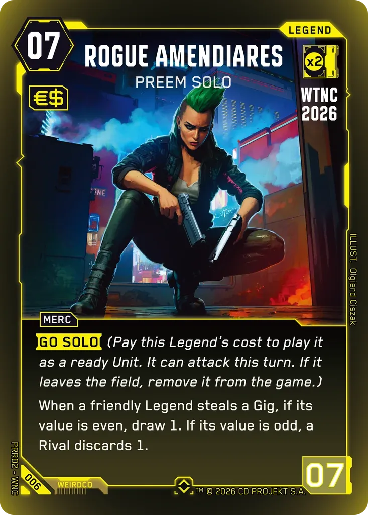 Rogue Amendiares - Preem Solo — Pre-Release Retail — Cyberpunk TCG