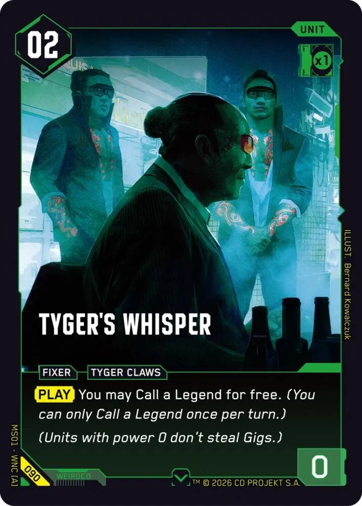 Tyger's Whisper — Welcome to Night City - Retail — Cyberpunk
