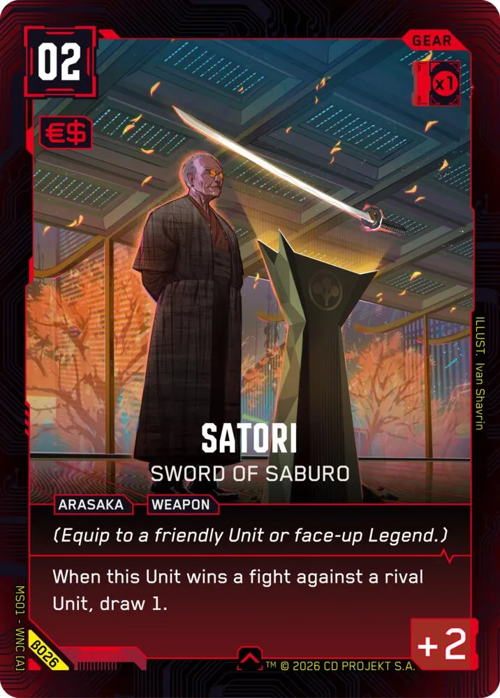Satori - Sword of Saburo — Welcome to Night City - Beta — Cyberpunk TCG