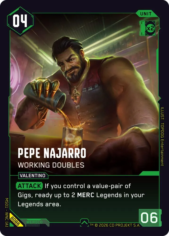 Pepe Najarro - Working Doubles — Welcome to Night City - Beta — Cyberpunk TCG