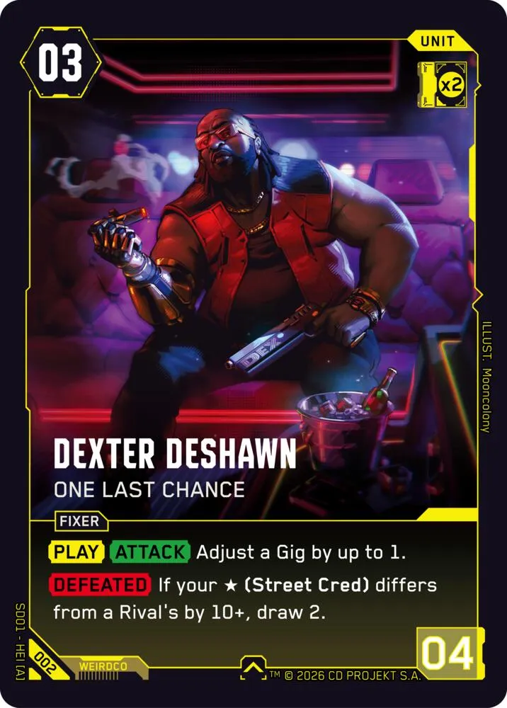 Dexter DeShawn - One Last Chance from The Heist - Retail Starter Deck - Cyberpunk TCG