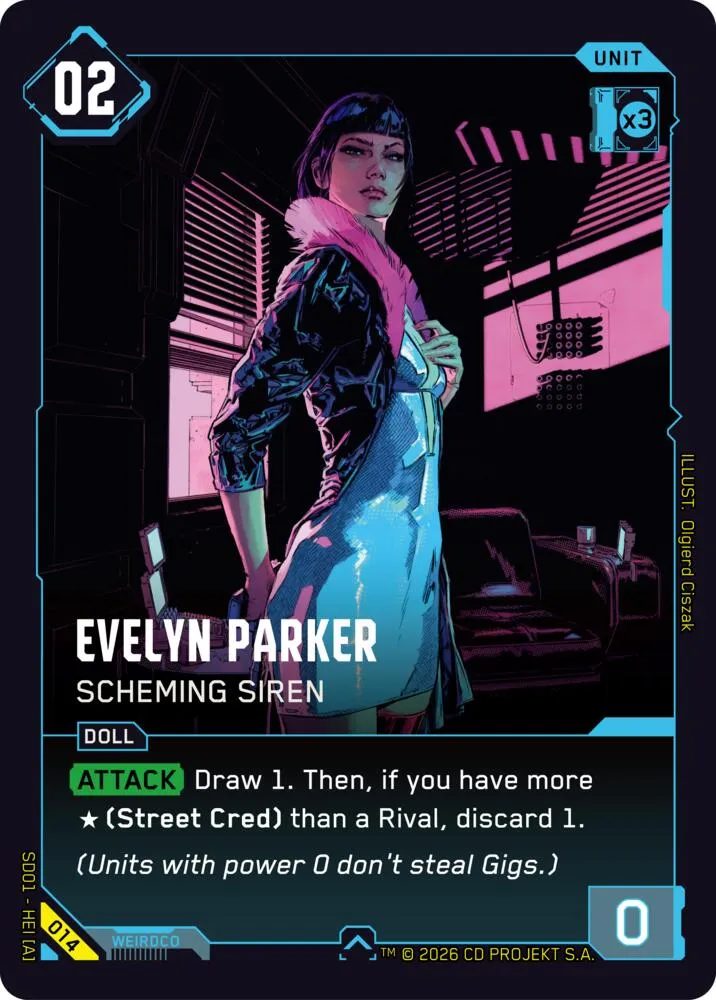 Evelyn Parker - Scheming Siren from The Heist - Retail Starter Deck - Cyberpunk TCG