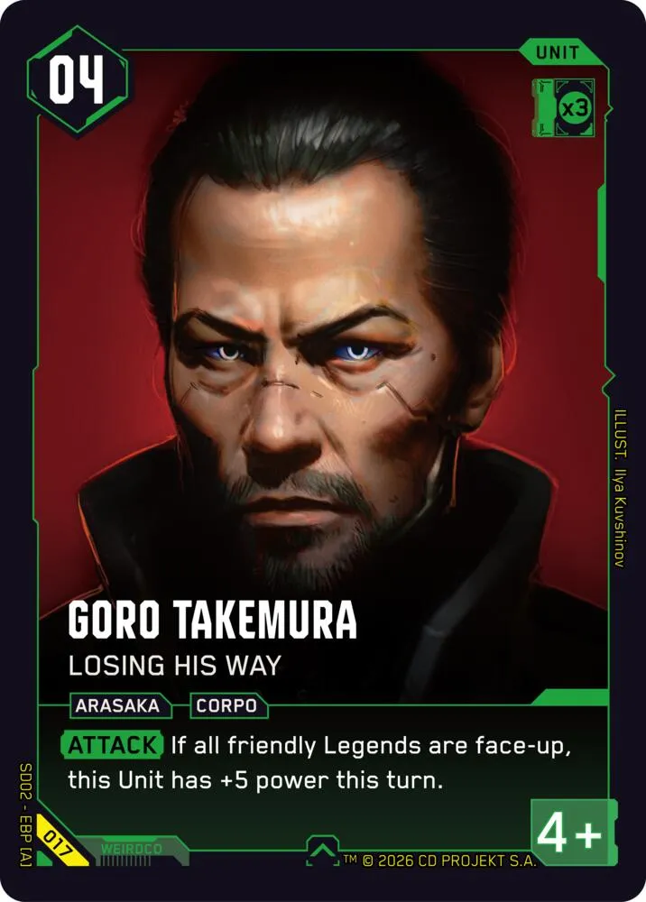 Goro Takemura - Losing His Way from Embracing Power - Retail Starter Deck - Cyberpunk TCG