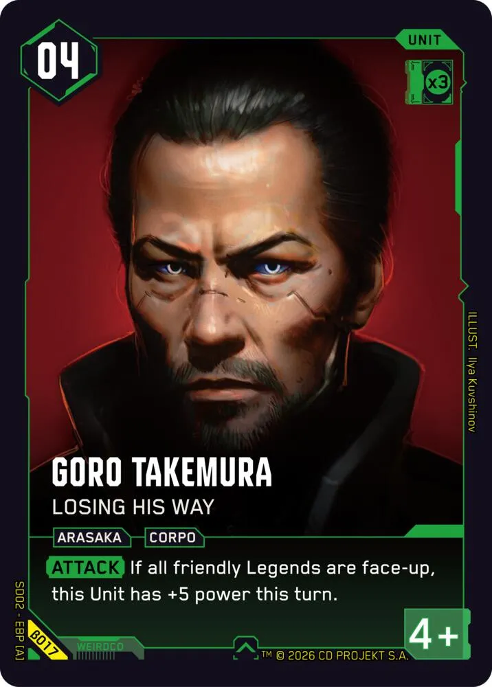 Goro Takemura - Losing His Way — Embracing Power - Beta Starter Deck — Cyberpunk