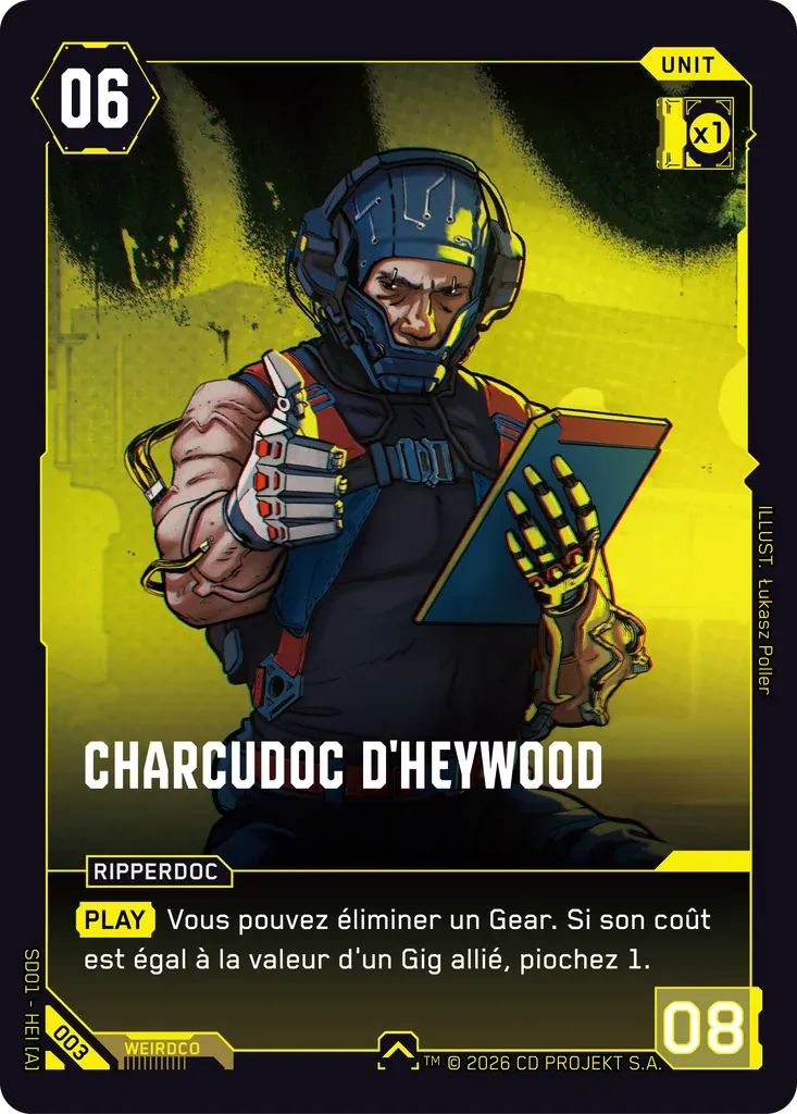 Heywood Ripperdoc from The Heist — Retail Starter Deck — FR - Cyberpunk TCG