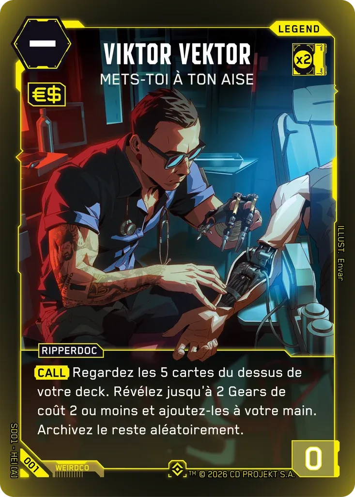 Viktor Vektor - Sit Down and Relax — The Heist — Retail Starter Deck — FR — Cyberpunk TCG