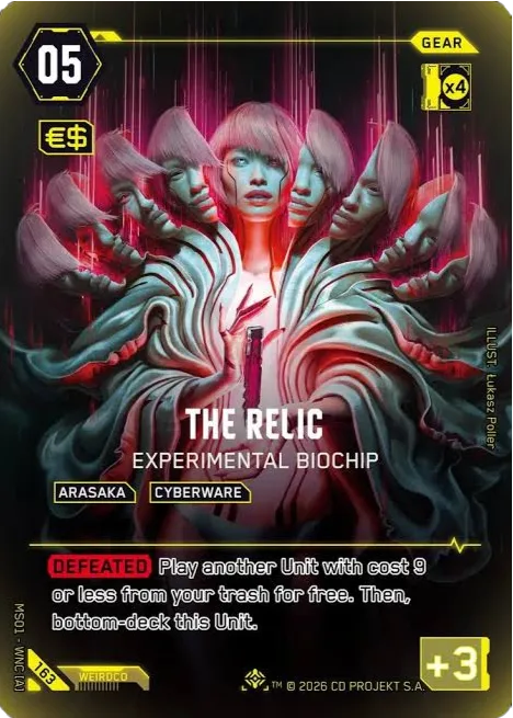 The Relic - Experimental Biochip — Welcome to Night City - Retail — Cyberpunk TCG