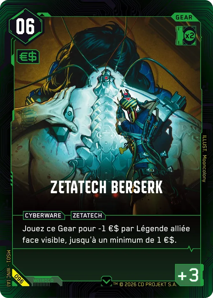 Zetatech Berserk — Welcome to Night City — Retail — FR — Cyberpunk TCG