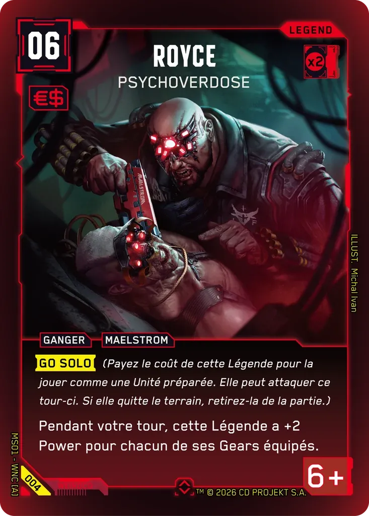 Royce - Psycho on the Edge — Welcome to Night City — Retail — FR — Cyberpunk TCG