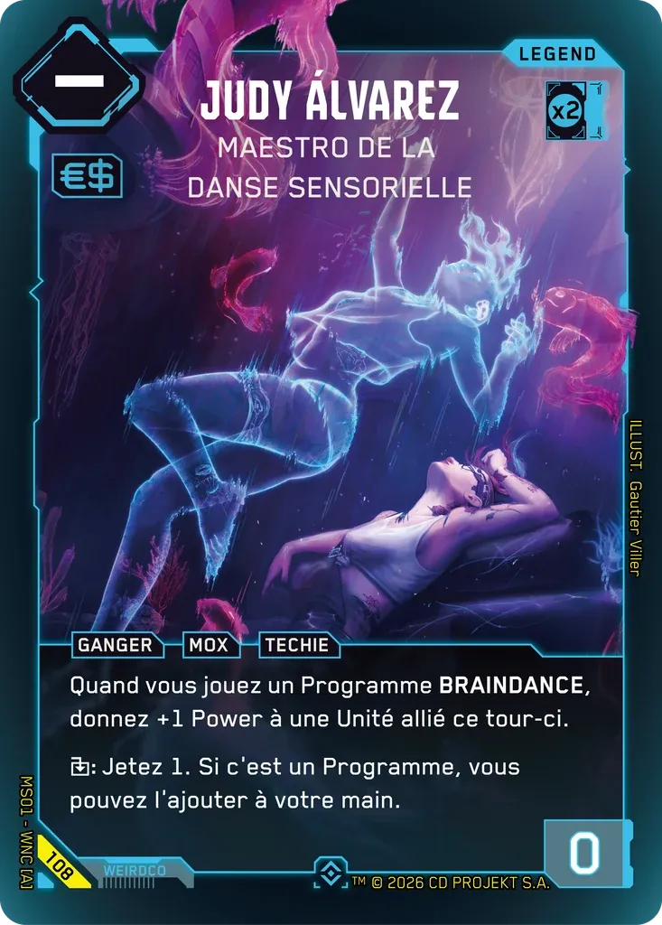Judy Alvarez - Braindance Maestro — Welcome to Night City — Retail — FR — Cyberpunk TCG