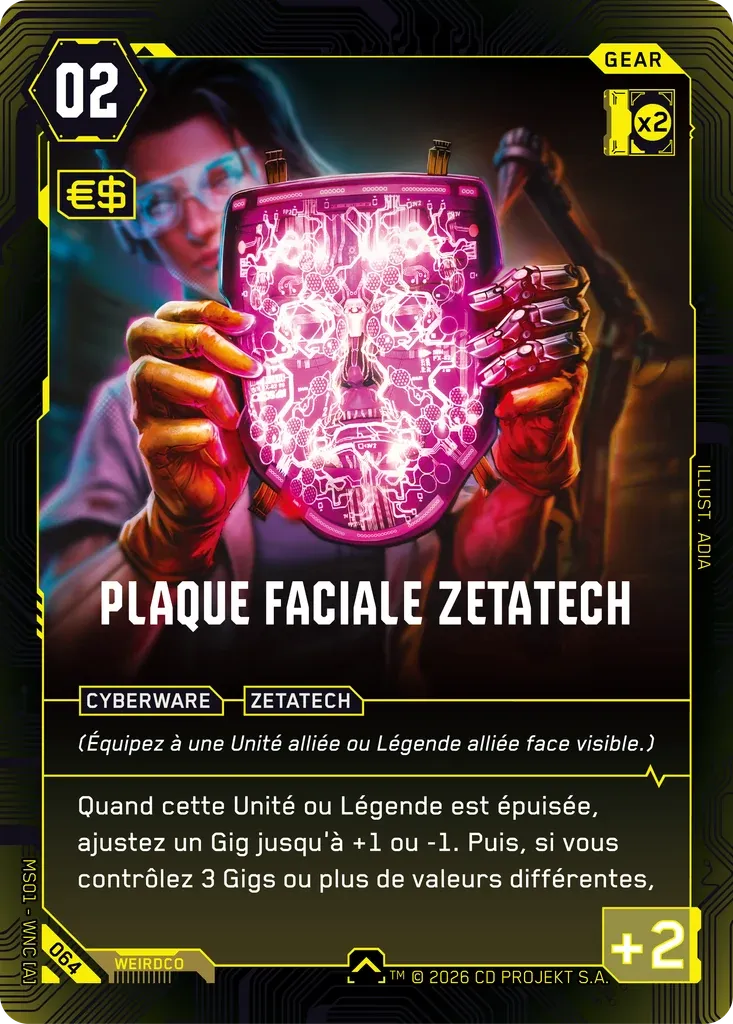 Zetatech Faceplate — Welcome to Night City — Retail — FR — Cyberpunk TCG