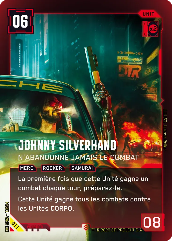 Johnny Silverhand - Never Stop Fighting from Welcome to Night City — Retail — FR - Cyberpunk TCG