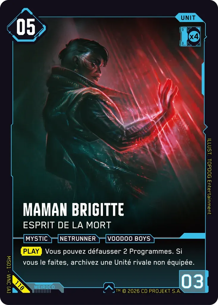 Maman Brigitte - Spirit of Death — Welcome to Night City — Retail — FR — Cyberpunk TCG