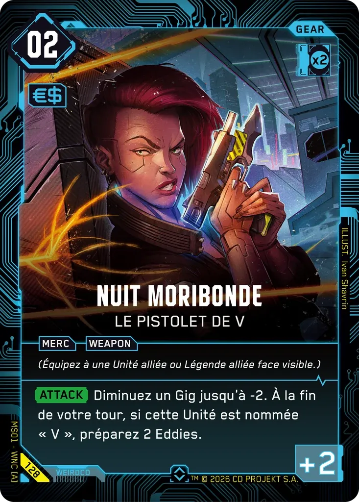 Dying Night - V's Pistol — Welcome to Night City — Retail — FR — Cyberpunk TCG