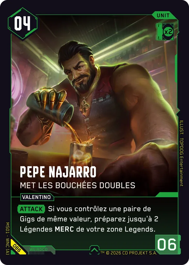 Pepe Najarro - Working Doubles — Welcome to Night City — Retail — FR — Cyberpunk TCG