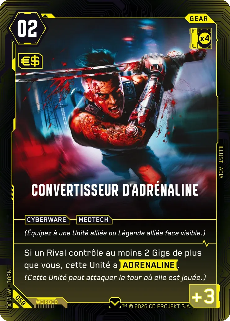 Adrenaline Converter — Welcome to Night City — Retail — FR — Cyberpunk TCG