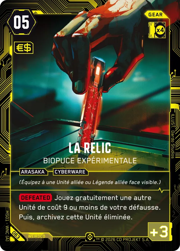 The Relic - Experimental Biochip — Welcome to Night City — Retail — FR — Cyberpunk TCG