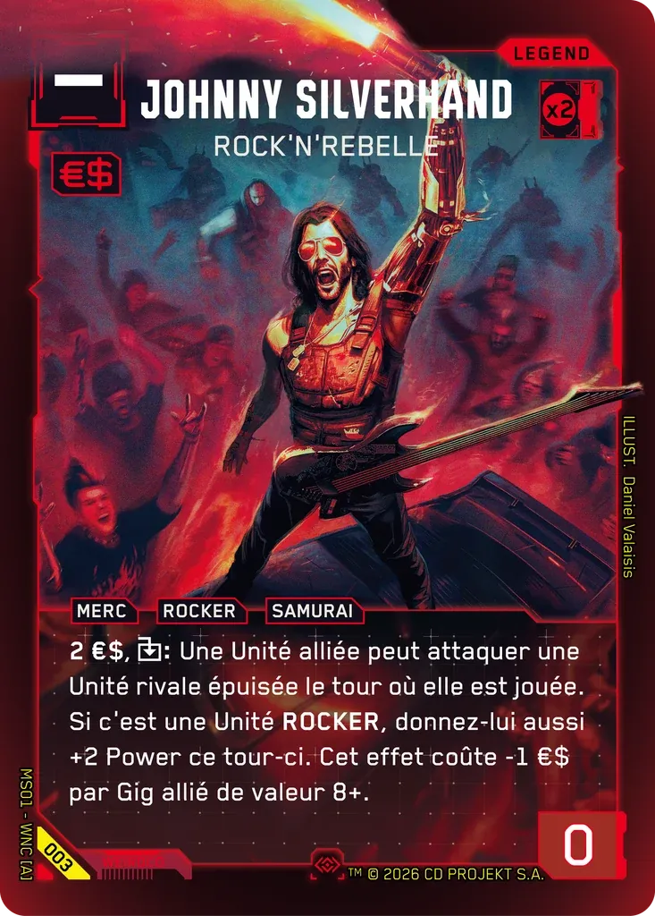 Johnny Silverhand - Rocking Renegade — Welcome to Night City — Retail — FR — Cyberpunk TCG