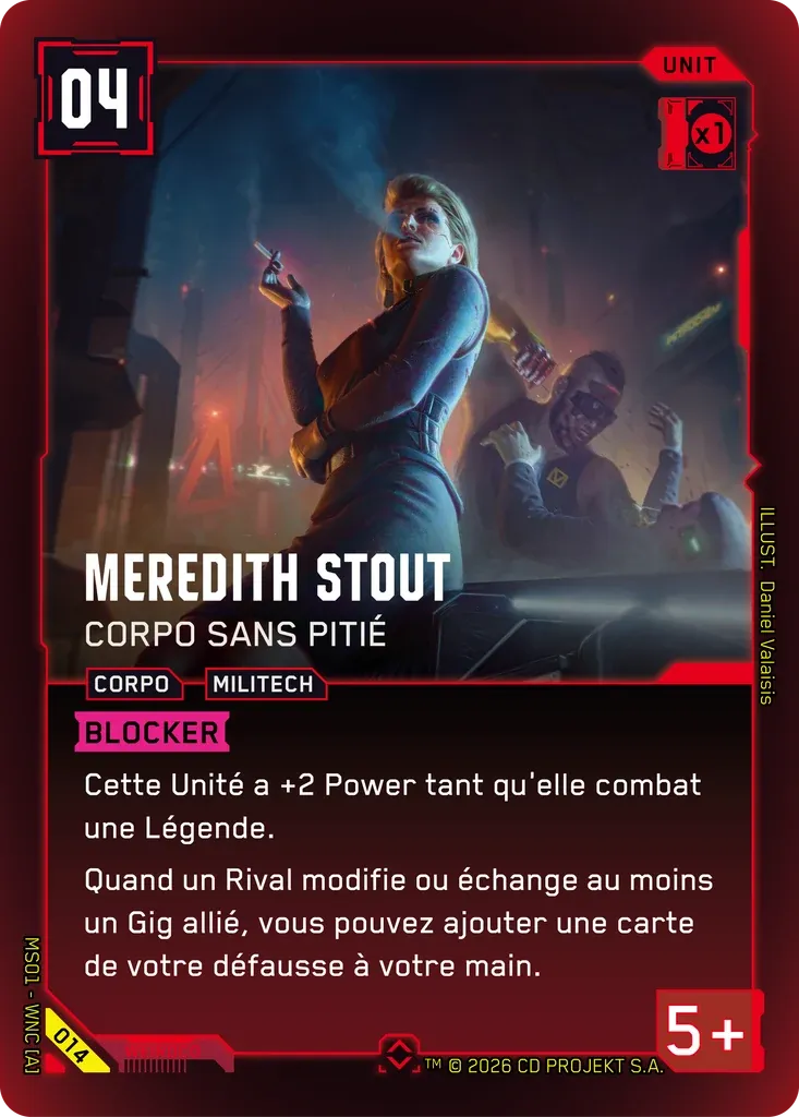 Meredith Stout - Stone Cold Corpo from Welcome to Night City — Retail — FR - Cyberpunk TCG