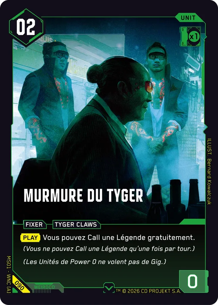 Tyger's Whisper — Welcome to Night City — Retail — FR — Cyberpunk TCG