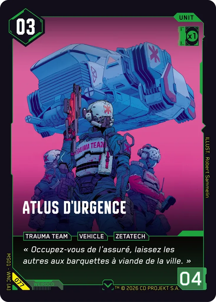 Emergency Atlus — Welcome to Night City — Retail — FR — Cyberpunk TCG