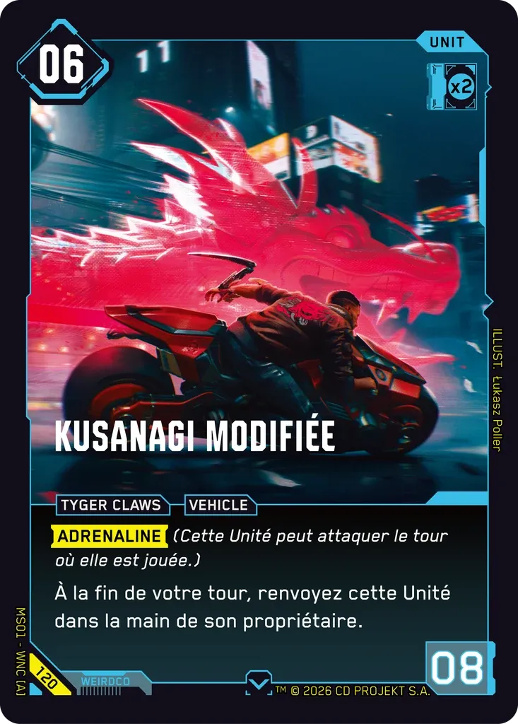 Modded Kusanagi — Welcome to Night City — Retail — FR — Cyberpunk TCG