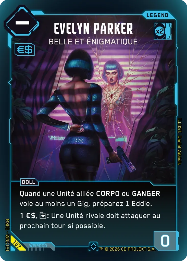 Evelyn Parker - Beautiful Enigma — Welcome to Night City — Retail — FR — Cyberpunk TCG