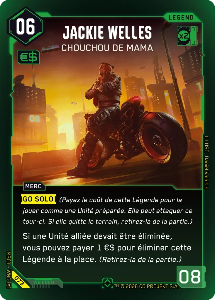 Jackie Welles - Mama's Favorite — Welcome to Night City — Retail — FR — Cyberpunk TCG