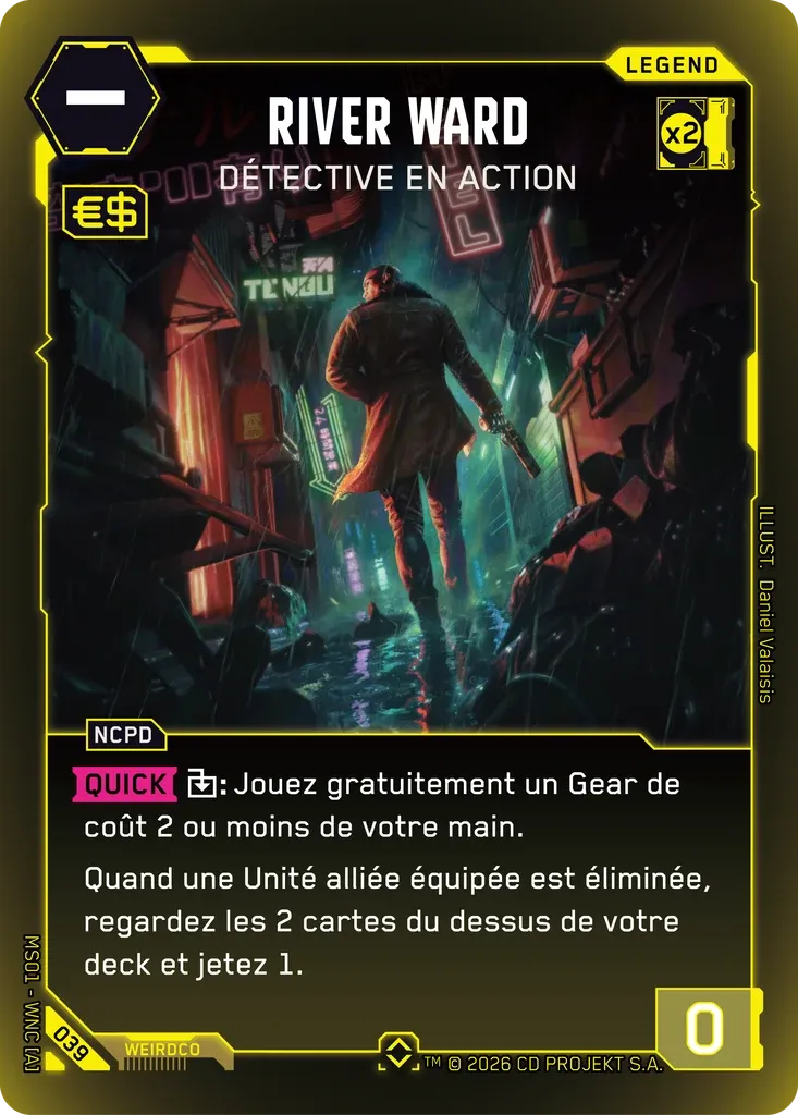 River Ward - Detective on the Hunt — Welcome to Night City — Retail — FR — Cyberpunk TCG