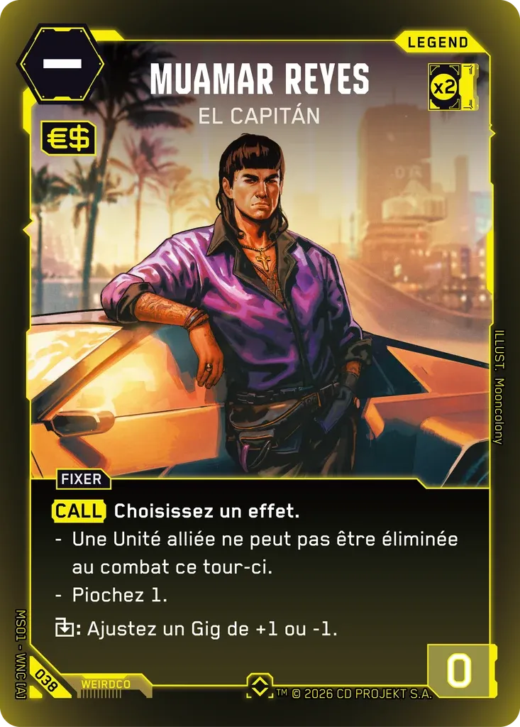 Muamar Reyes - El Capitan — Welcome to Night City — Retail — FR — Cyberpunk TCG